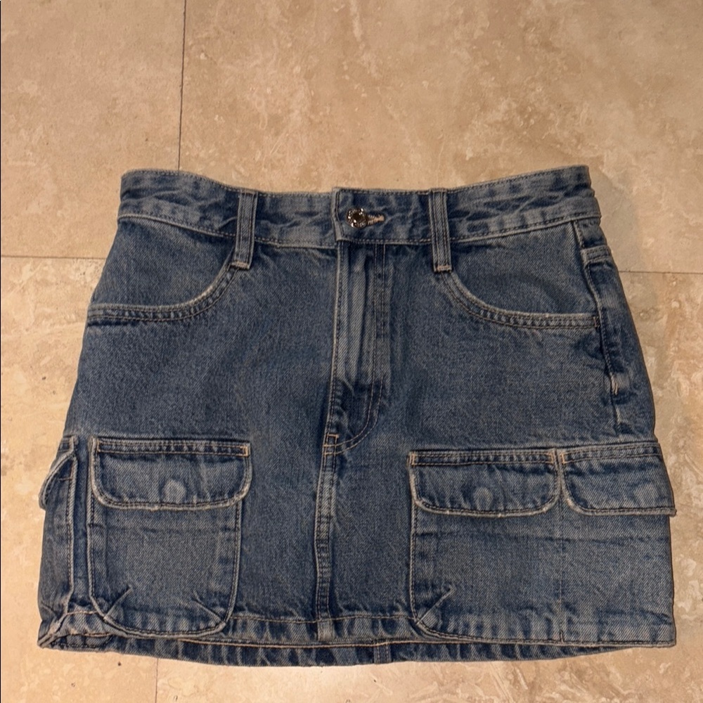 Zara Denim Cargo Skirt